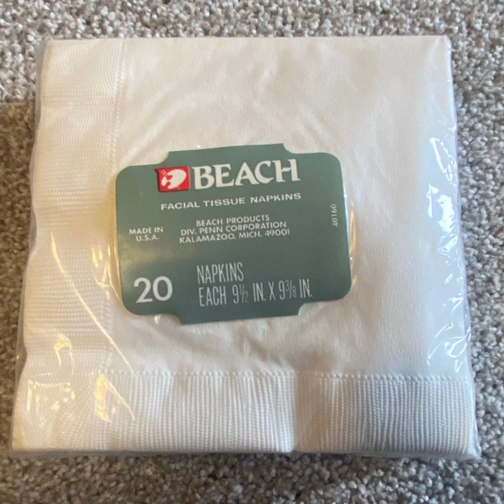 Vintage Paper Napkins Lot Ambassador Valentine Heart Beach Floral 36ct‎ Sealed